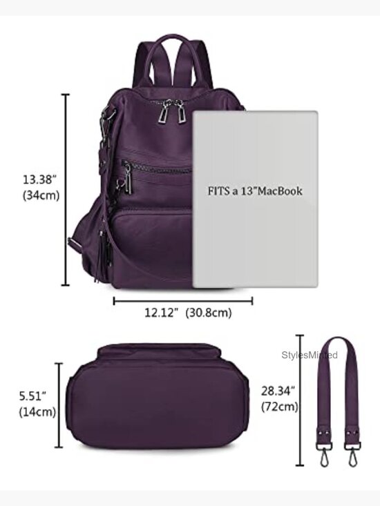 Convertible Travel Backpack Purse Women Vegan Leather Tassel Shoulder Bag